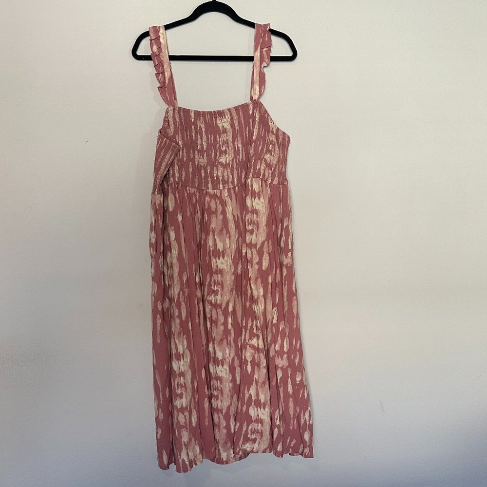 Torrid Ruffle Strap Midi Dress - Challis Tie-Dye Rose